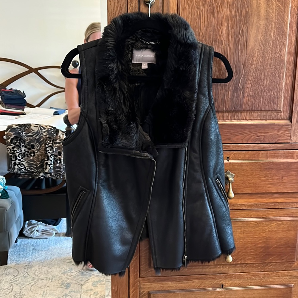 Banana Republic faux fur vest
